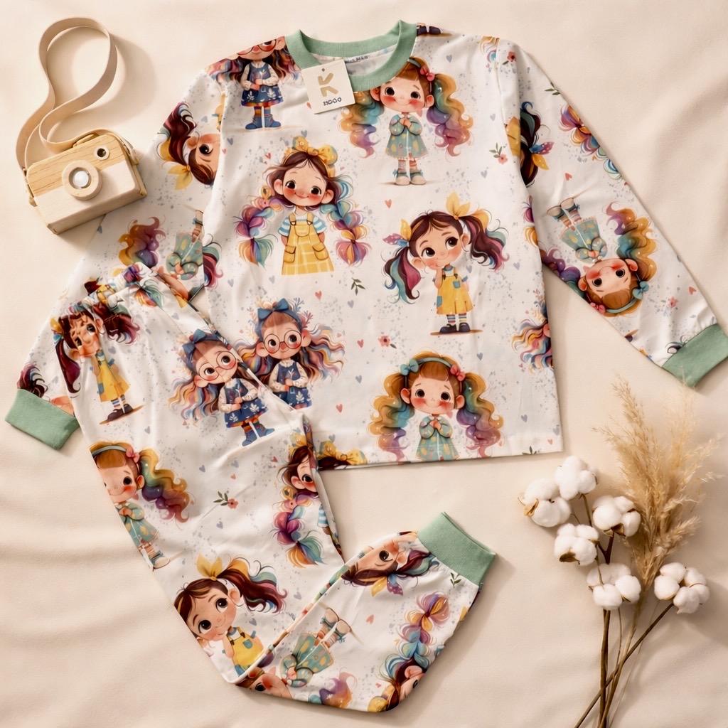 ست بلوز شلوار راحتی دختر موبافتنی