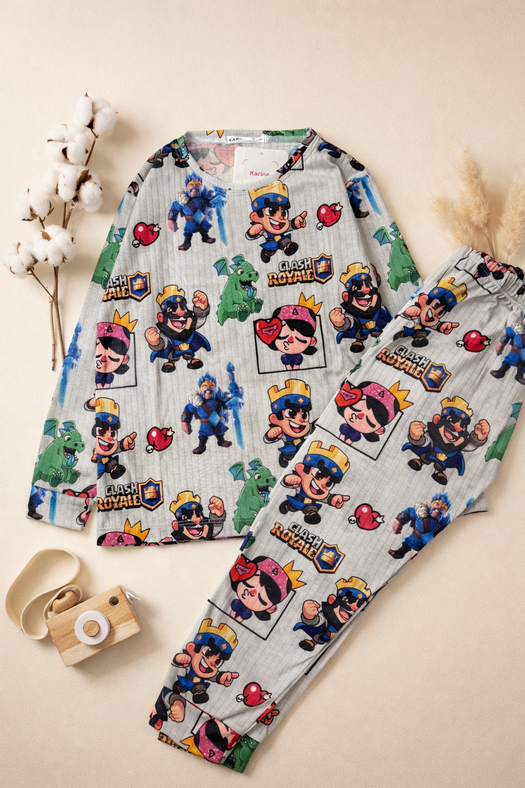 ست بلوز شلوار راحتی کبریتی کلش رویال