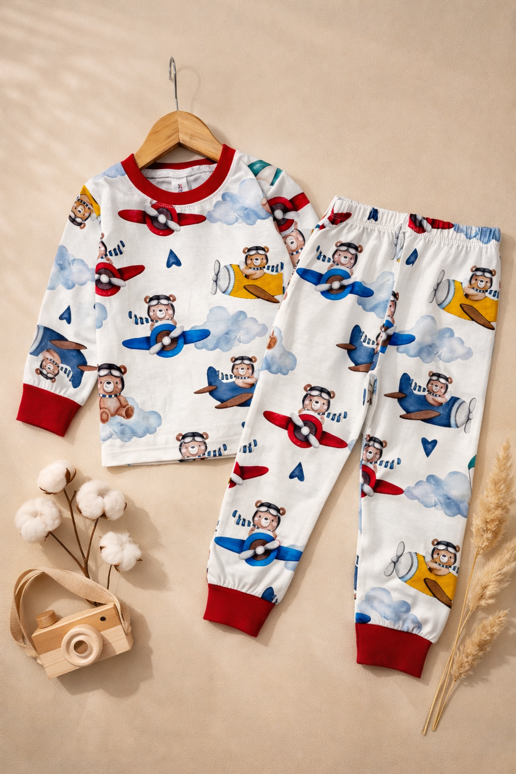 ست بلوز شلوار راحتی خرس خلبان