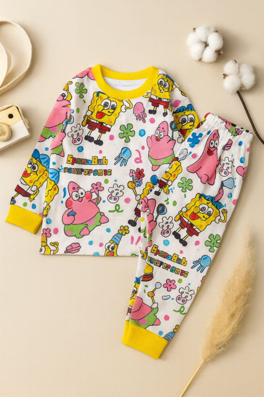 ست بلوز شلوار راحتی باب اسفنجی