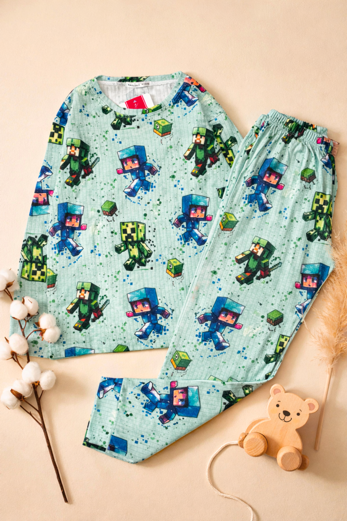 ست بلوز شلوار راحتی کبریتی ماینکرافت